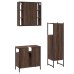 Set de muebles de baño 3 pzas madera contrachapada roble marrón