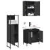 Set de muebles de baño 3 piezas madera contrachapada negro