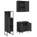 Set de muebles de baño 3 piezas madera contrachapada negro