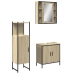 Set de muebles de baño 3 pzas madera contrachapada roble sonoma