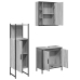 Set de muebles de baño 3 pzas madera contrachapada gris sonoma