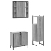 Set de muebles de baño 3 pzas madera contrachapada gris sonoma