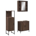 Set de muebles de baño 3 pzas madera contrachapada roble marrón