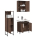 Set de muebles de baño 3 pzas madera contrachapada roble marrón