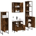 Set de muebles de baño 4 piezas madera contrachapada roble humo