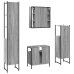 Set de armario de baño 4 pzas madera contrachapada gris sonoma