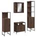 Set de muebles de baño 4 pzas madera contrachapada marrón roble