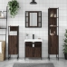 Set de muebles de baño 4 pzas madera contrachapada marrón roble