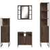 Set de muebles de baño 4 pzas madera contrachapada marrón roble