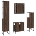 Set de muebles de baño 4 pzas madera contrachapada marrón roble