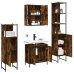 Set de muebles de baño 4 piezas madera contrachapada roble humo