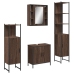 Set de muebles de baño 4 pzas madera contrachapada marrón roble