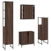 Set de muebles de baño 4 pzas madera contrachapada marrón roble