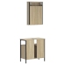 Set de muebles de baño 2 pzas madera contrachapada roble Sonoma