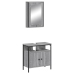 Set de muebles de baño 2 pzas madera contrachapada gris sonoma