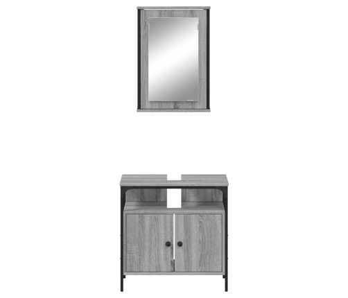 Set de muebles de baño 2 pzas madera contrachapada gris sonoma