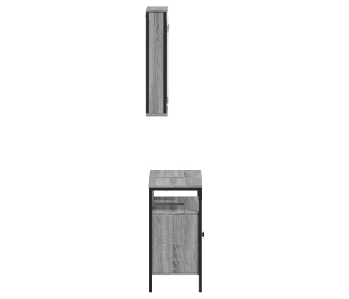 Set de muebles de baño 2 pzas madera contrachapada gris sonoma