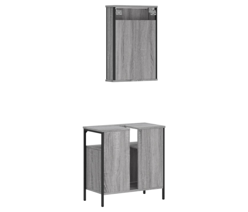 Set de muebles de baño 2 pzas madera contrachapada gris sonoma