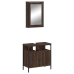 Set de muebles baño 2 pzas madera contrachapada marrón roble