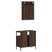 Set de muebles baño 2 pzas madera contrachapada marrón roble