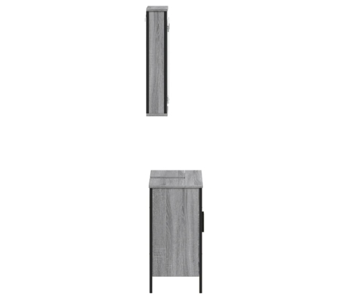 Set de muebles de baño 2 pzas madera contrachapada gris sonoma