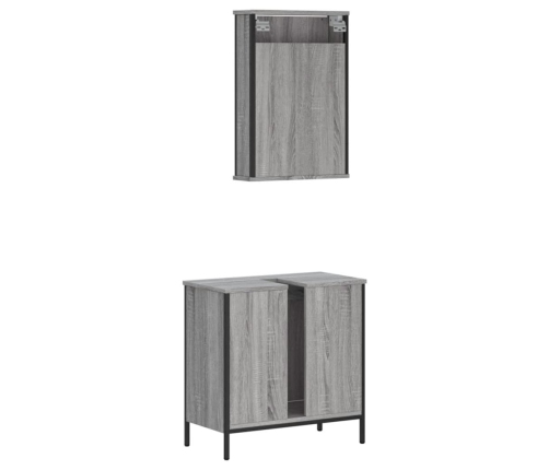 Set de muebles de baño 2 pzas madera contrachapada gris sonoma