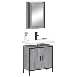 Set de muebles de baño 2 pzas madera contrachapada gris sonoma