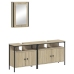 Set de muebles de baño 3 pzas madera contrachapada roble Sonoma