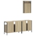 Set de muebles de baño 3 pzas madera contrachapada roble Sonoma