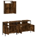 Set de muebles baño 3 pzas madera contrachapada roble ahumado