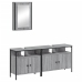 Set de muebles de baño 3 pzas madera contrachapada gris sonoma