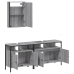 Set de muebles de baño 3 pzas madera contrachapada gris sonoma