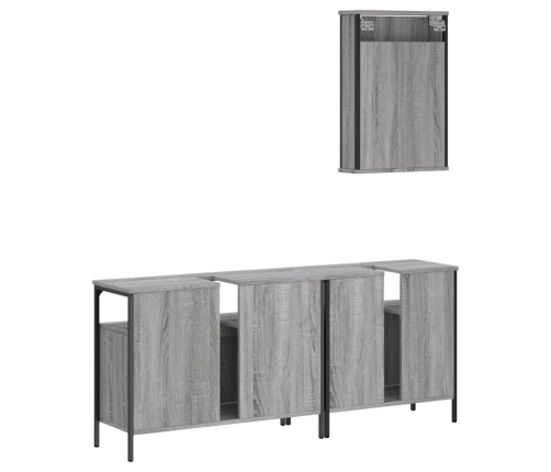 Set de muebles de baño 3 pzas madera contrachapada gris sonoma