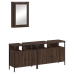 Set de muebles baño 3 pzas madera contrachapada roble marrón