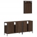 Set de muebles baño 3 pzas madera contrachapada roble marrón