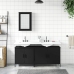 Juego de muebles de baño 3 pzas madera contrachapada negro