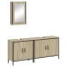 Set de muebles de baño 3 pzas madera contrachapada roble Sonoma