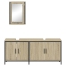 Set de muebles de baño 3 pzas madera contrachapada roble Sonoma