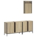 Set de muebles de baño 3 pzas madera contrachapada roble Sonoma