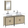 Set de muebles de baño 3 pzas madera contrachapada roble Sonoma