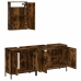 Set de muebles baño 3 pzas madera contrachapada roble ahumado