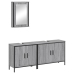 Set de muebles de baño 3 pzas madera contrachapada gris sonoma