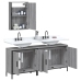 Set de muebles de baño 3 pzas madera contrachapada gris sonoma