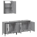 Set de muebles de baño 3 pzas madera contrachapada gris sonoma