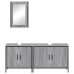 Set de muebles de baño 3 pzas madera contrachapada gris sonoma