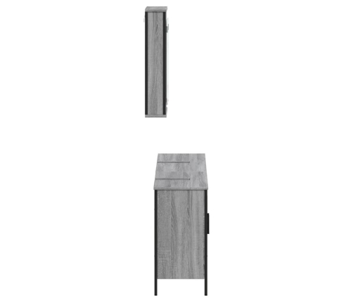 Set de muebles de baño 3 pzas madera contrachapada gris sonoma