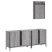 Set de muebles de baño 3 pzas madera contrachapada gris sonoma