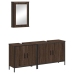 Set de muebles baño 3 pzas madera contrachapada roble marrón