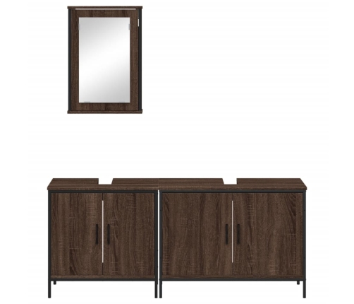 Set de muebles baño 3 pzas madera contrachapada roble marrón