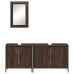 Set de muebles baño 3 pzas madera contrachapada roble marrón